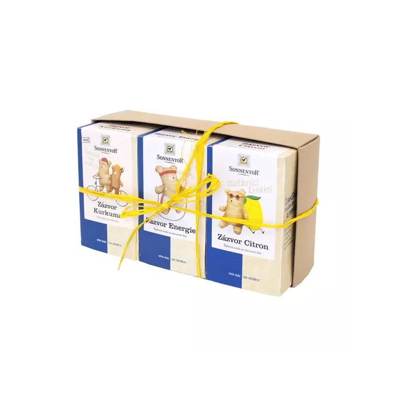 Dárkové balení 3 BIO čajů – Zázvorové trio SONNENTOR 3 x 18 sáčků