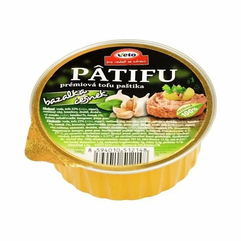 Patifu Paštika tofu BAZALKA-ČESNEK 100 g