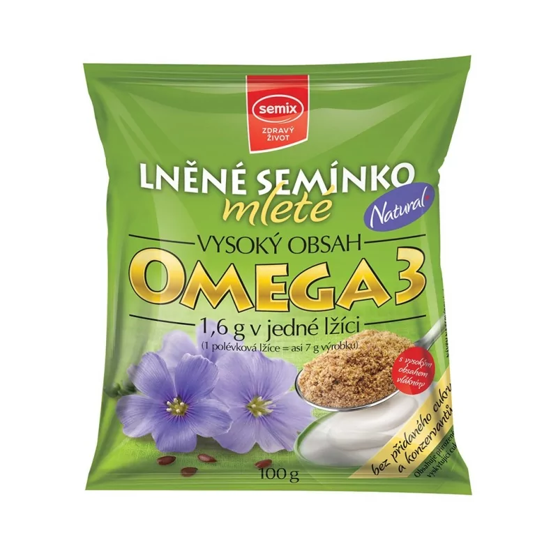 Lněné semínko mleté natural SEMIX 100 g - Minimální rvanlivost do 31.10.2023