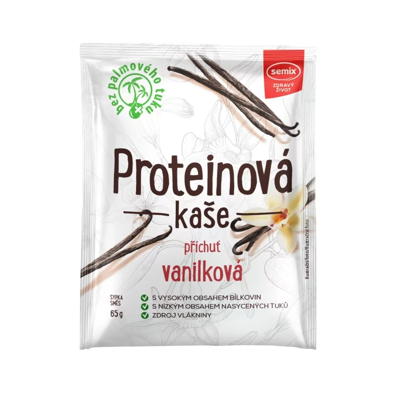 Proteinová kaše vanilková SEMIX 65 g - Minimální trvanlivost do 31.10.2023