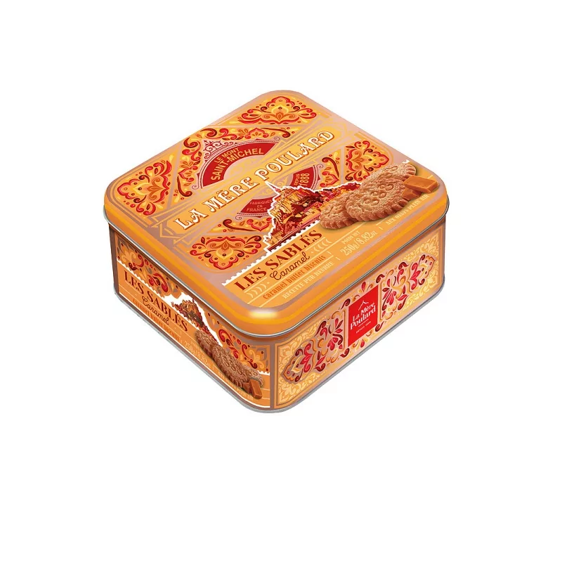 Sušenky karamelové - La Mère Poulard Mythique Collector Sablés Caramel plech 250 g
