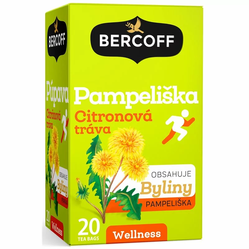 Bercoff PAMPELIŠKA a CITRÓNOVÁ TRÁVA bylinný čaj 30 g 20 sáčků