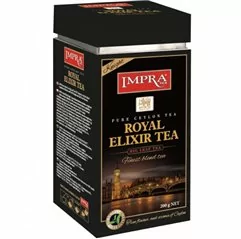 Impra Royal Elixir Tea je tradiční cejlonský černý čaj vyznačující se silným přírodním aroma typickým pro srílanské čaje s přída