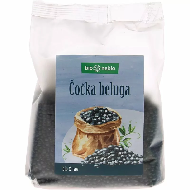 Bio černá čočka beluga bio*nebio 300 g - Minimální trvanlivost do 25.01.2024