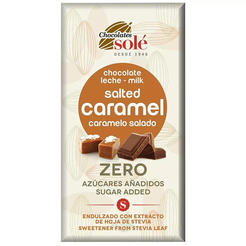 Mléčná čokoláda slaný karamel se stévií bez cukru SOLÉ 100 g
