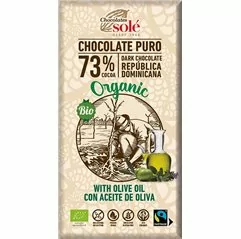 Bio hořká čokoláda s olivovým olejem SOLÉ 100 g - Minimální trvanlivost do 10.11.2023