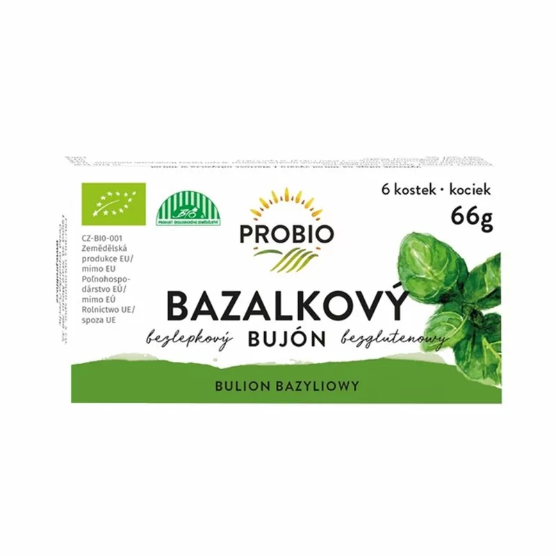 BIO PROBIO Bujon bazalkový - kostky 6 x 0,5 l 66 g - Minimální trvanlivost do 18.05.2024