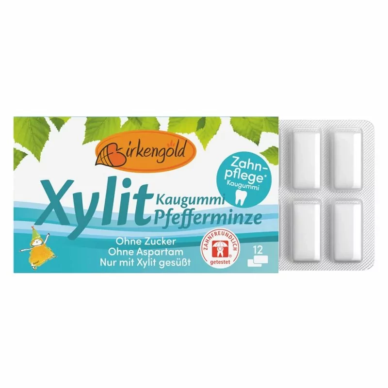 Birkengold Xylitolové žvýkačky máta peprná 17 g