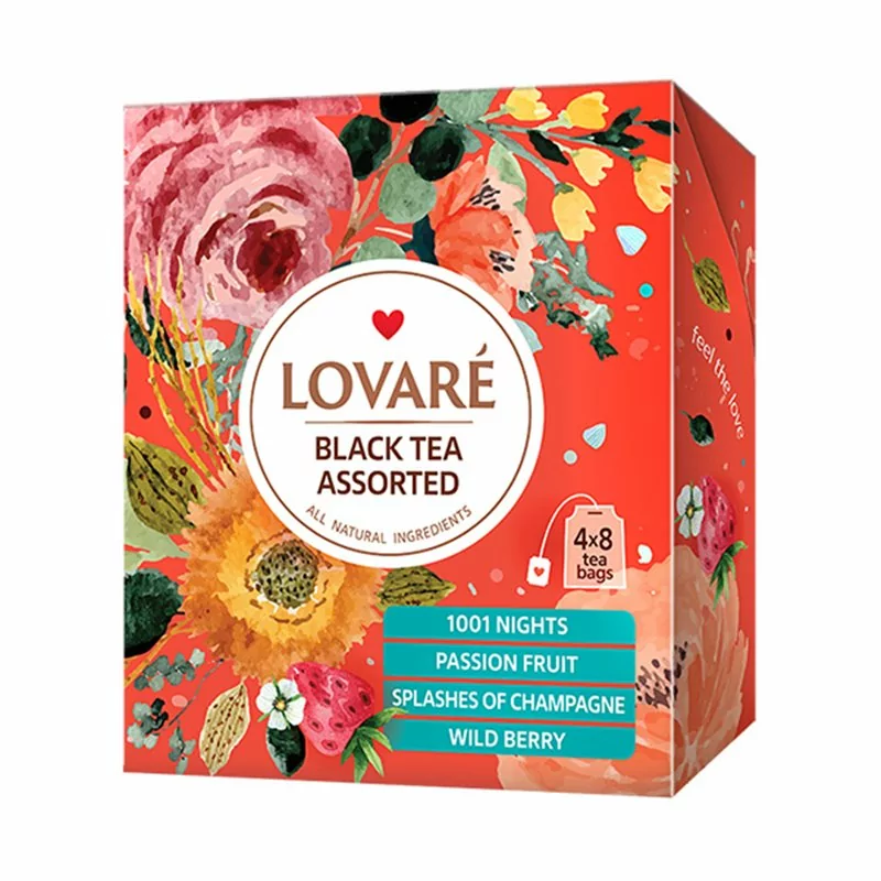 Lovaré Black Tea Assorted sada čajů 32 sáčků