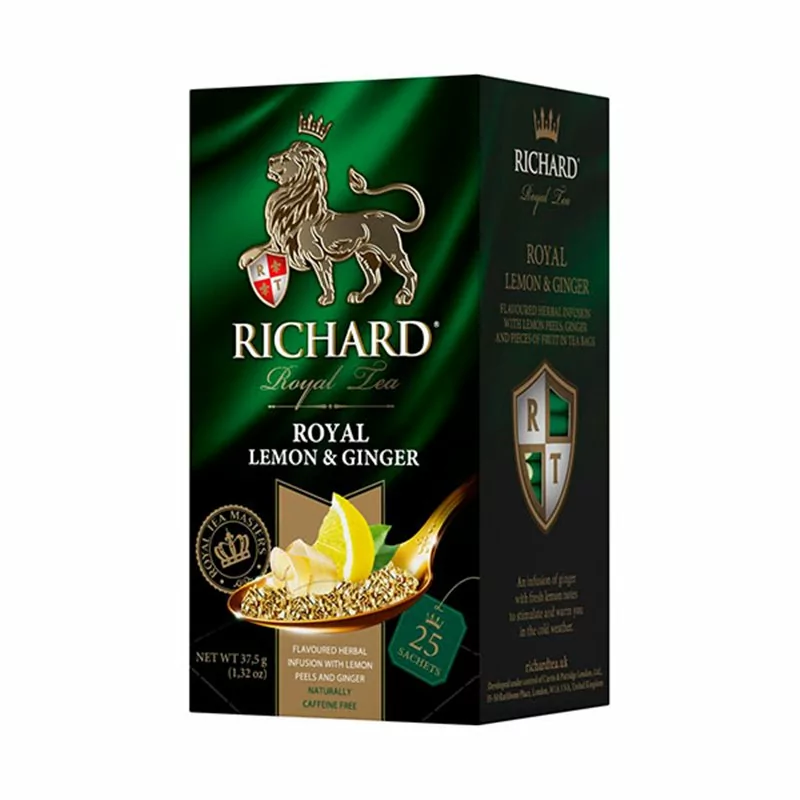 RICHARD Royal Lemon & Ginger bylinný čaj 25 sáčků