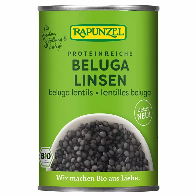 Bio černá čočka beluga sterilovaná RAPUNZEL 400 g