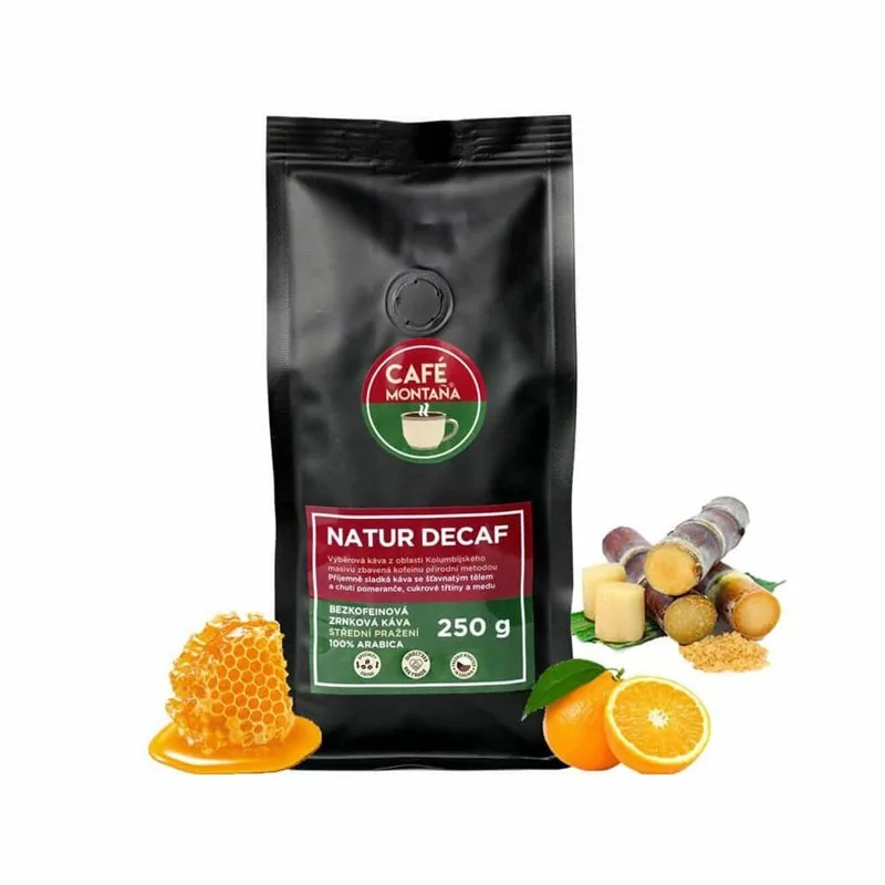 Natur Decaf bezkofeinová zrnková káva CAFÉ MONTAÑA 250 g