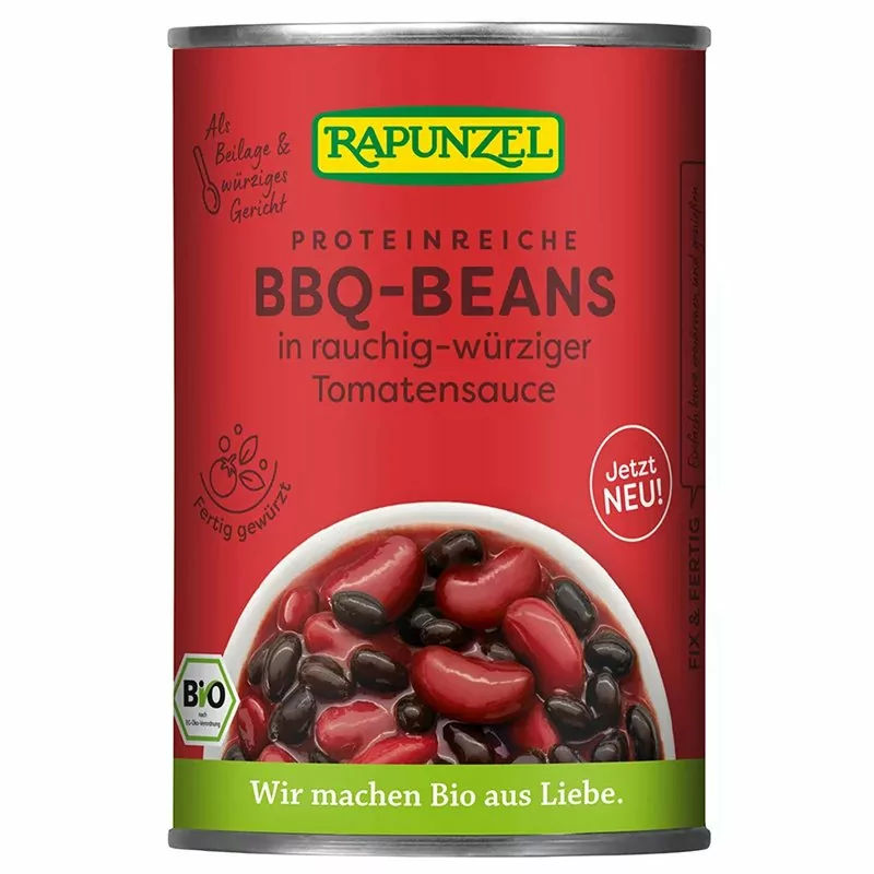 Bio směs fazolí sterilovaná Barbecue RAPUNZEL 400 g