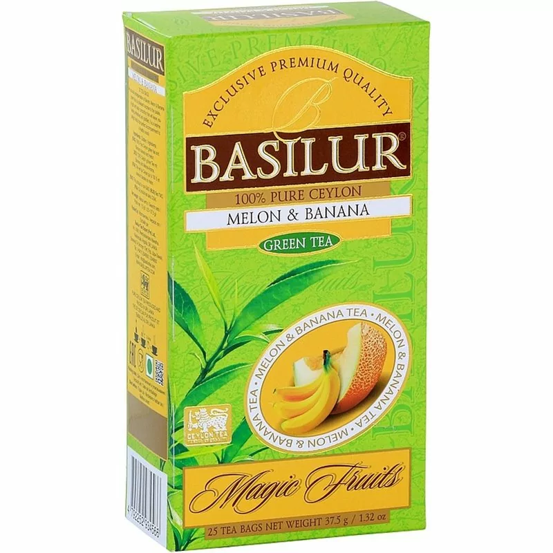 BASILUR Magic Melon a Banana zelený čaj nepřebal 25x1,5g