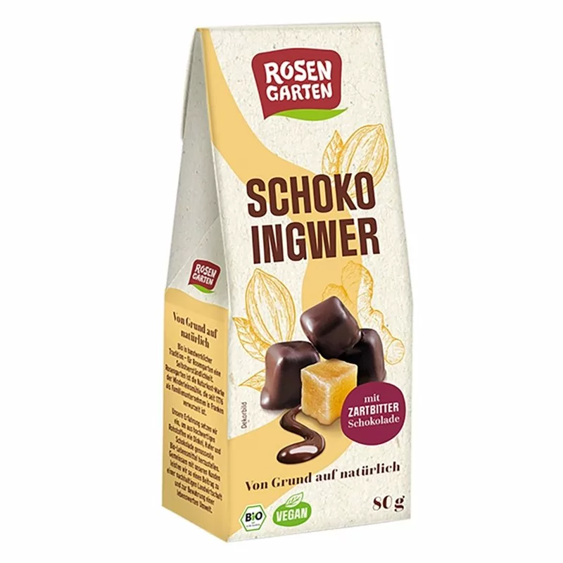 BIO Zázvor v hořké čokoládě Rosengarten 80 g