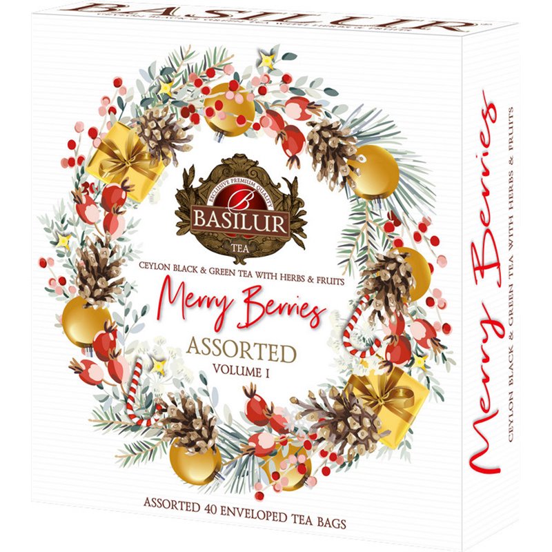 Černý, zelený a ovocný čaj - Merry Berry Assorted 40 gastro sáčků