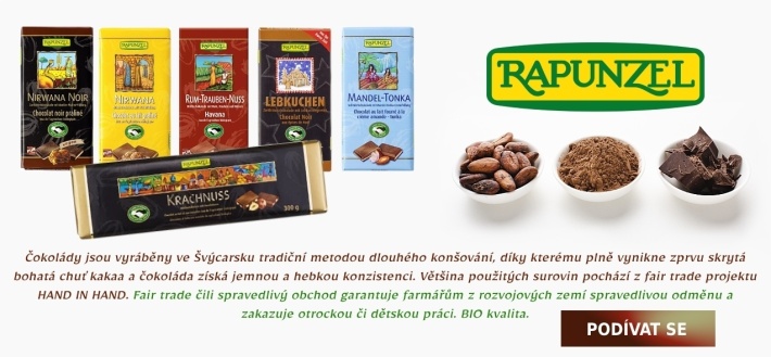 Skvělé čokolády Rapunzel - BIO a Fair trade